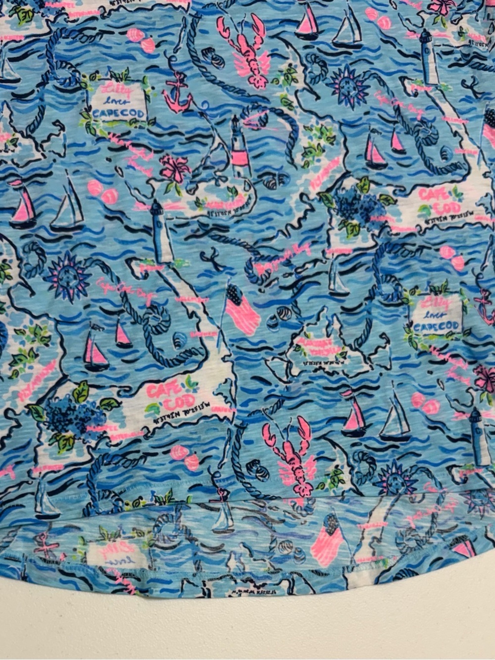Lilly Pulitzer Etta V-Neck Top — Bali Blue Lilly Loves Cape Cod XS - Picture 4 of 10